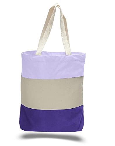 Tricolor Heavy Canvas Tote Bag Set of 6 C68409
