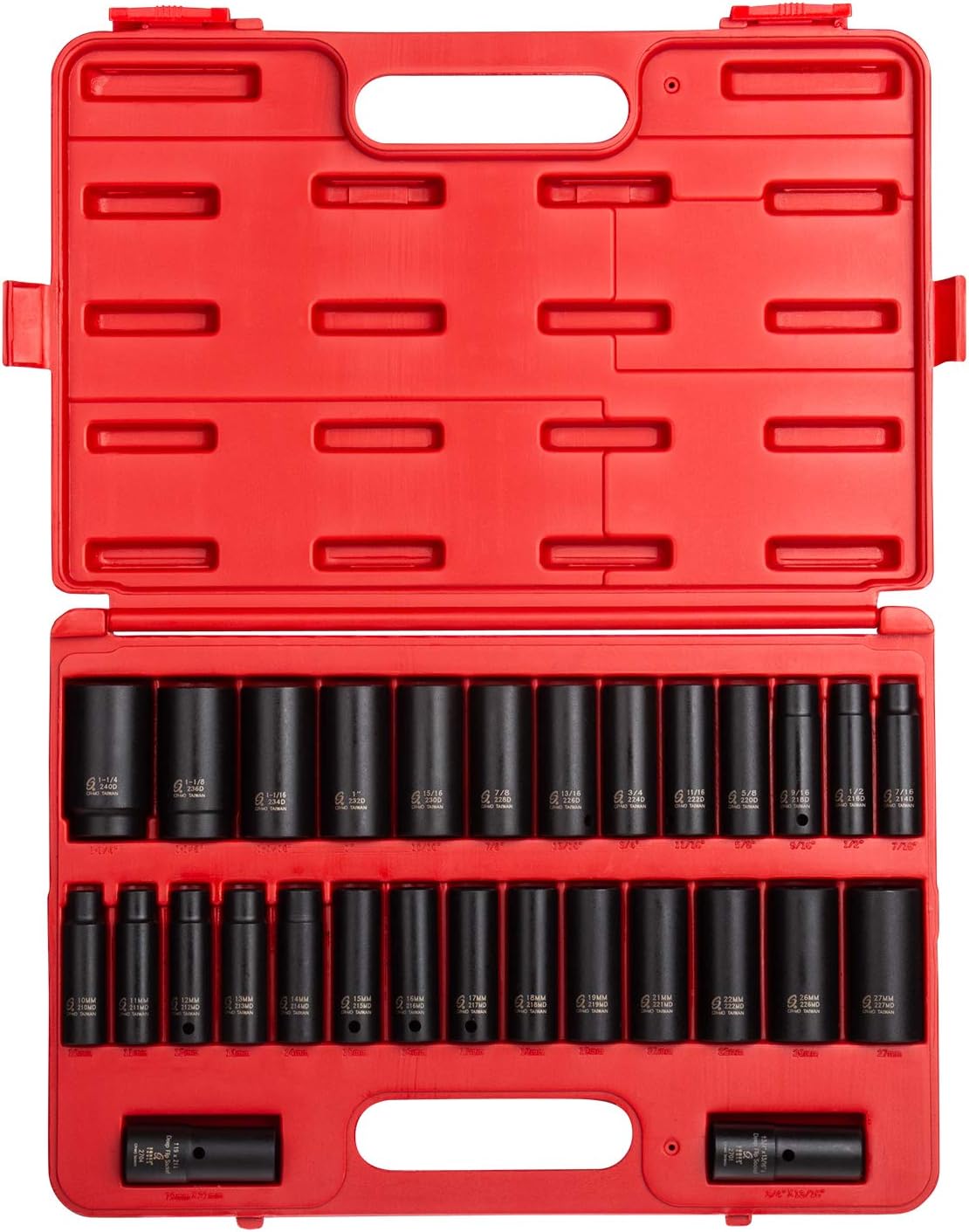 1/2 Inch Drive Master Impact Socket Set, 29-Piece, Cr-Mo Steel U4161