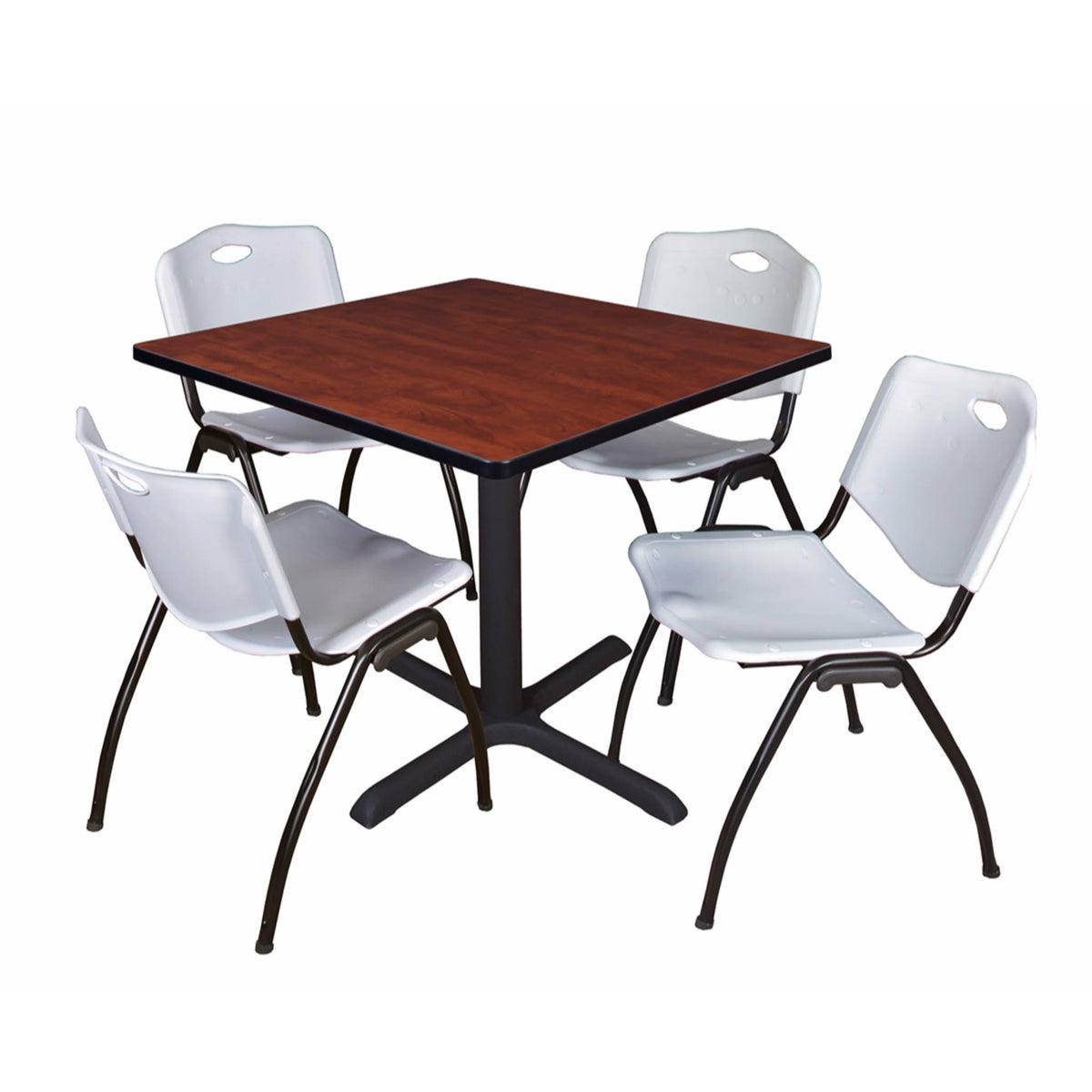 42x22 Square Breakroom Table & 4 Stack Chairs V6852