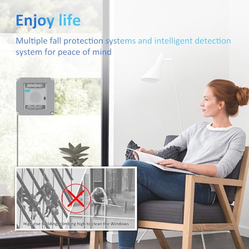 Window Cleaning Robot with 4 Spray Nozzles, 3200Pa Suction C158