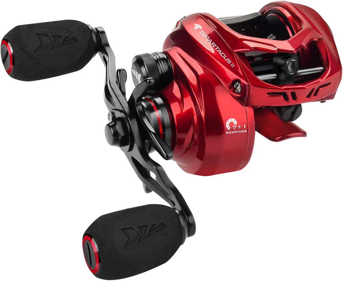 6oz Ultralight Baitcasting Fishing Reel, 17.6 LB Carbon Fiber Drag, 7.2:1 Gear Ratio, Pack of 2 D17911