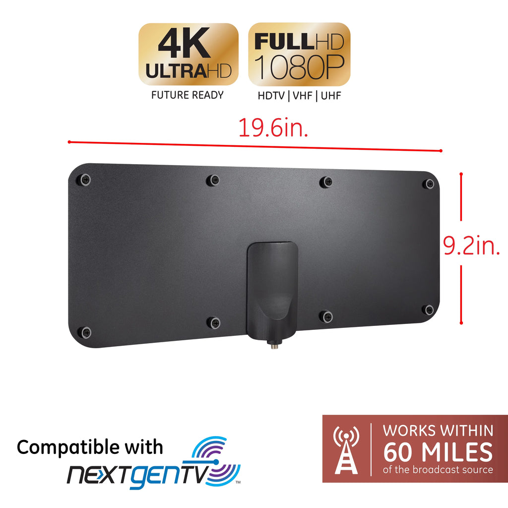 Outdoor HDTV Antenna, 60-mile Range, VHF UHF 1080P 4K, Black L49531