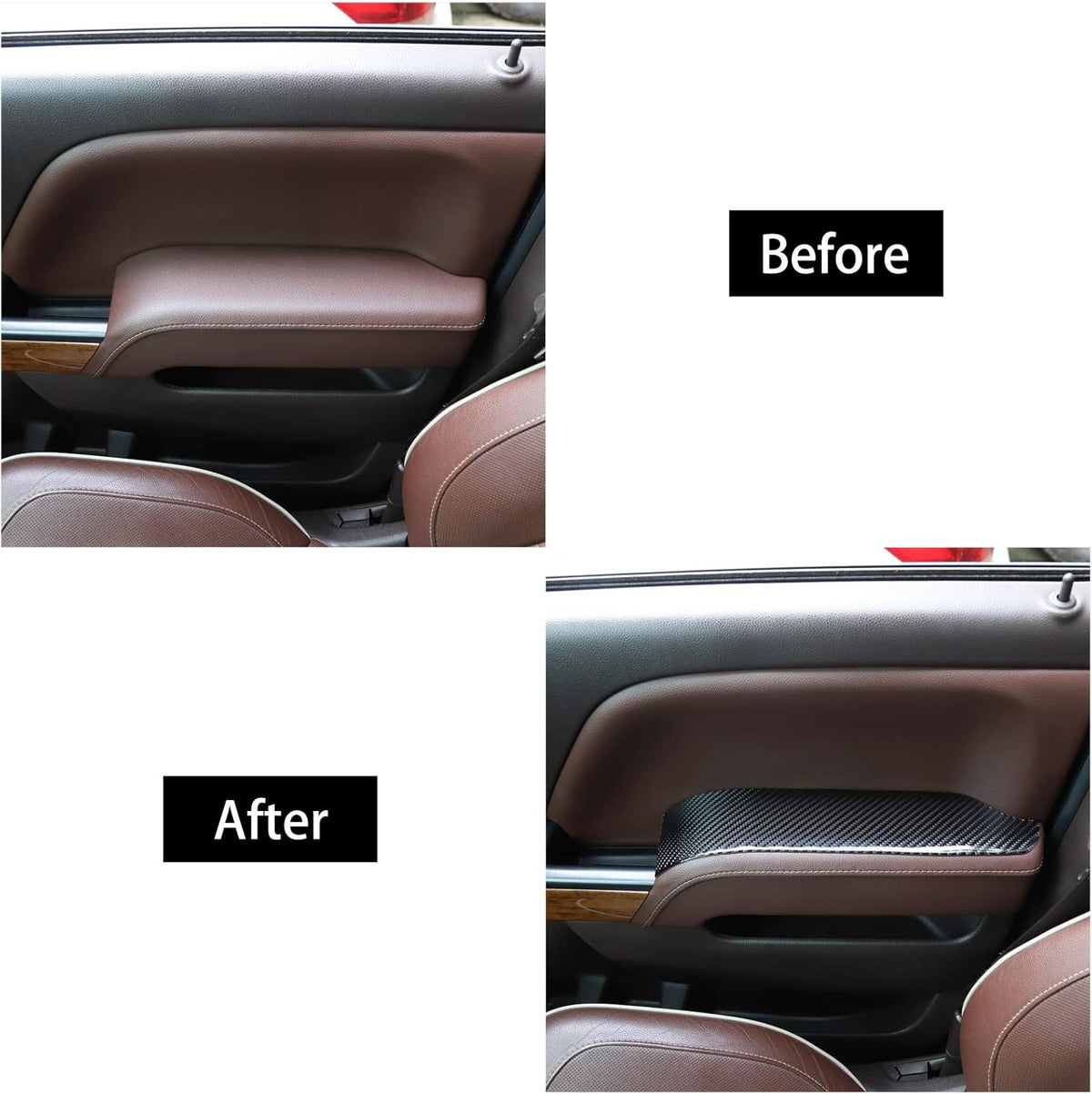 ABS Carbon Fiber Interior Door Handle Trim Cover 4 pcs C6615