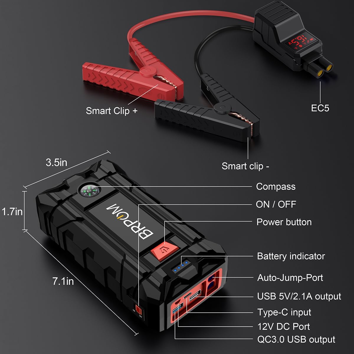 3000A Peak 26800mAh 12V Car Jump Starter X6300