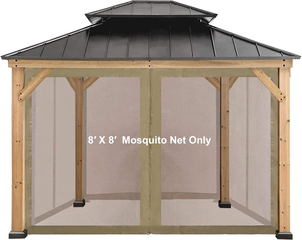 Replacement Canopy Mosquito Netting Sidewalls 7FT for 8x8 or 10x10 or 10x12 Gazebo Q6905