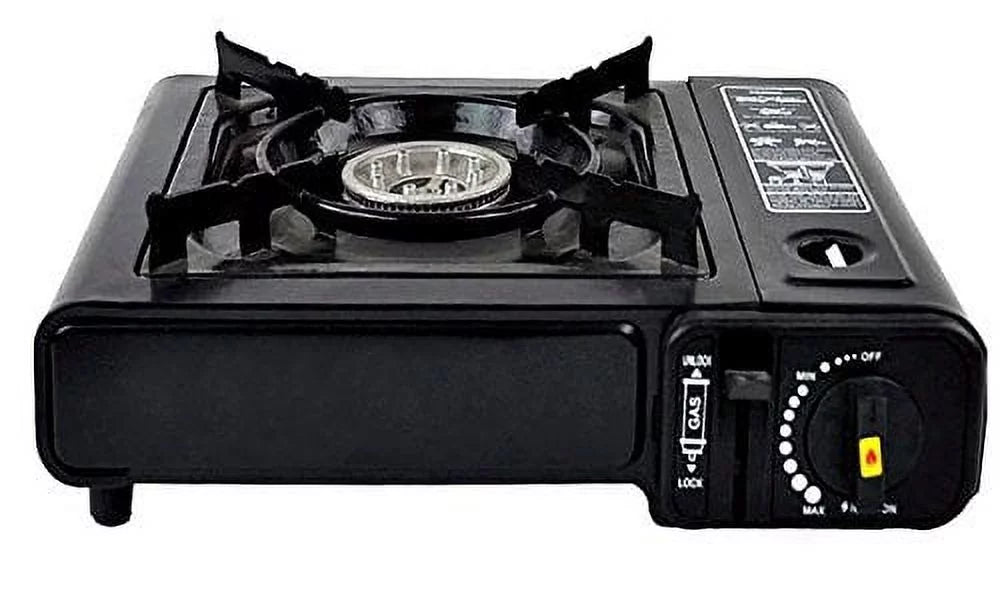 Portable Outdoor Butane Gas Stove with Stainless Steel Body and Carrying Case U8340