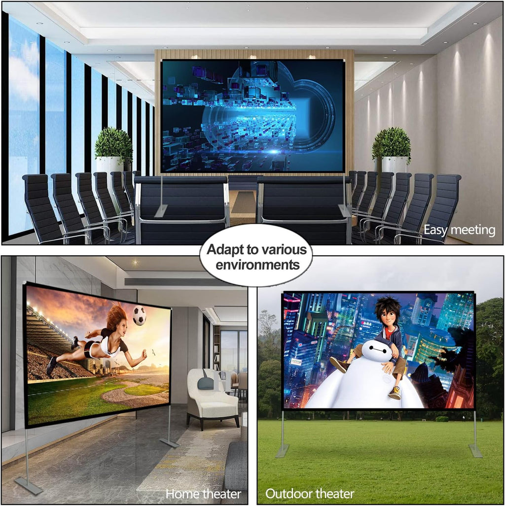 100 inch 16:9 Portable Projector Screen with Stand and Carry Bag M4757
