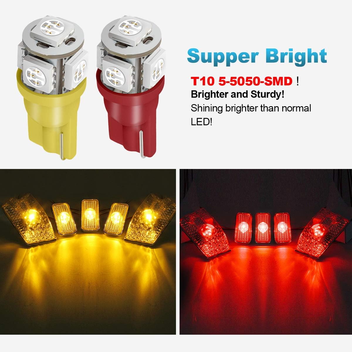 10Pcs Clearance Marker Running Lights Assembly Kits with LED Bulbs V770907
