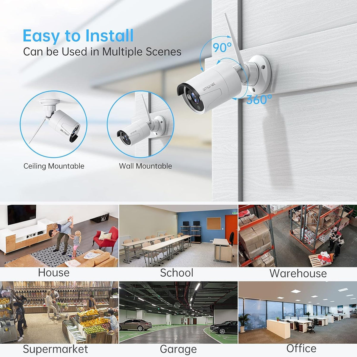 3MP Wireless Security Camera System with 12” Monitor, 8CH NVR, 4Pcs 3MP Cameras E433