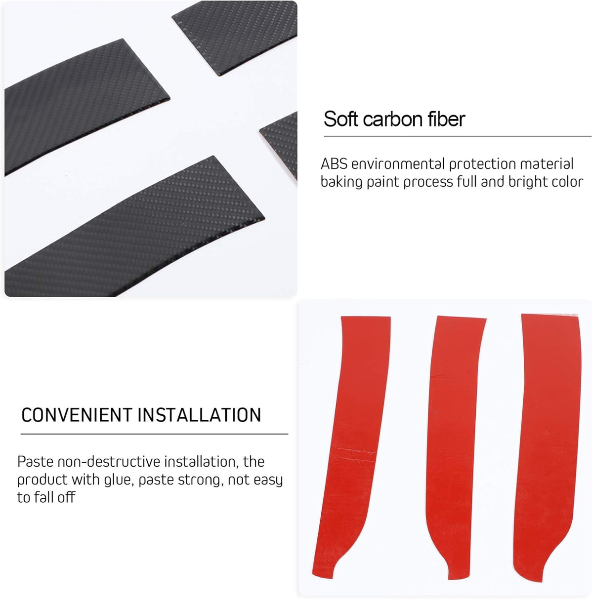 ABS Carbon Fiber Interior Door Handle Trim Cover 4 pcs C6615
