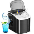 Portable Ice Maker Countertop, Self-Cleaning Ice Machine, Stainless Steel Black A239