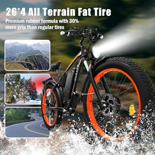 52V 23AH 2000W 21-Speed 35MPH 26" x 4.0 Fat Tire Electric Bike with Removable Battery Z991749