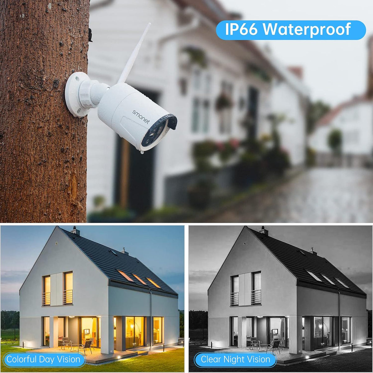 3MP Wireless Security Camera System with 12” Monitor, 8CH NVR, 4Pcs 3MP Cameras E433