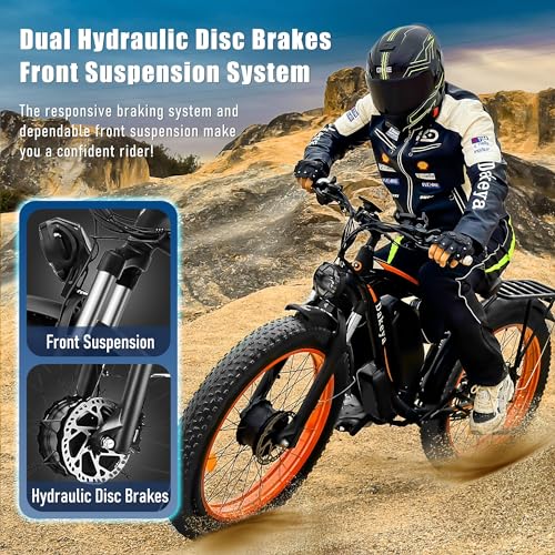 52V 23AH 2000W 21-Speed 35MPH 26" x 4.0 Fat Tire Electric Bike with Removable Battery Z991749