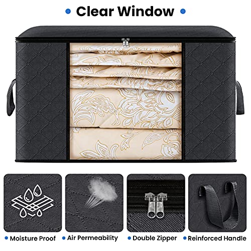 6 Pack Blue Foldable Clothes Storage Bags with Lids and Handle T14884