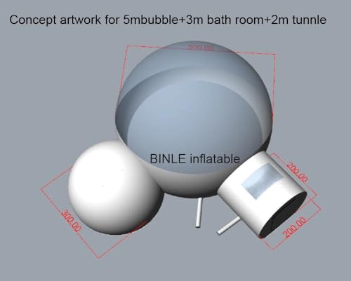 Inflatable Bubble Tent Dome Tunnel Camping Outdoor Big 16.5ft Diameter 8ft Rooms C728005
