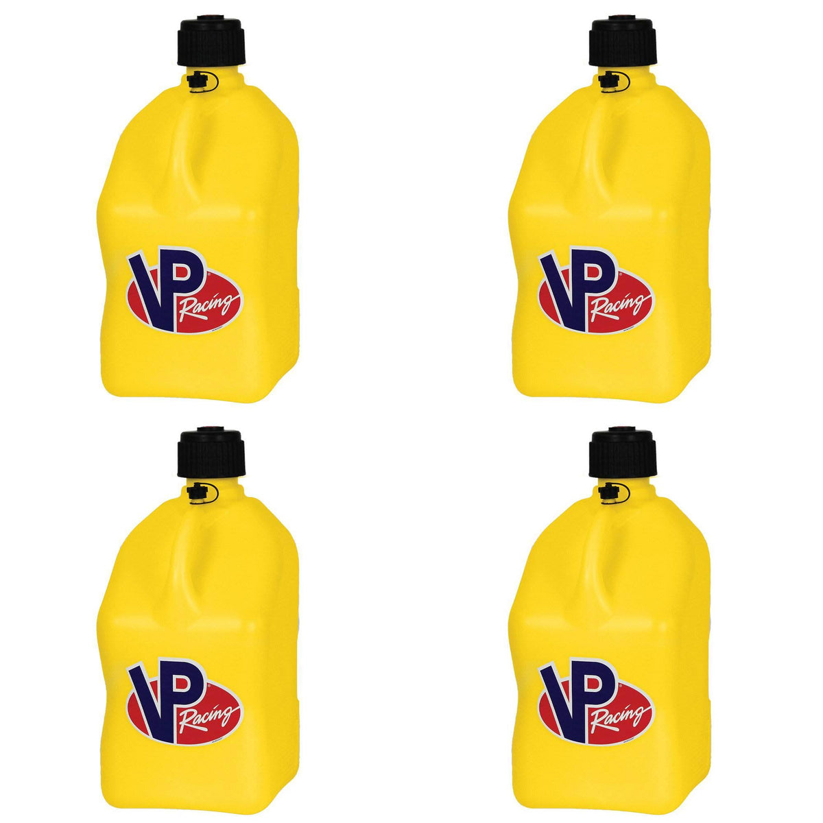 5 Gallon Racing Fuel Utility Jug Gas Can, Yellow (4 Pack) I750