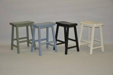 Antique White Saddle Stool P225