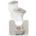 Christmas Toilet Seat Cover Set with Santa Claus Print I85572