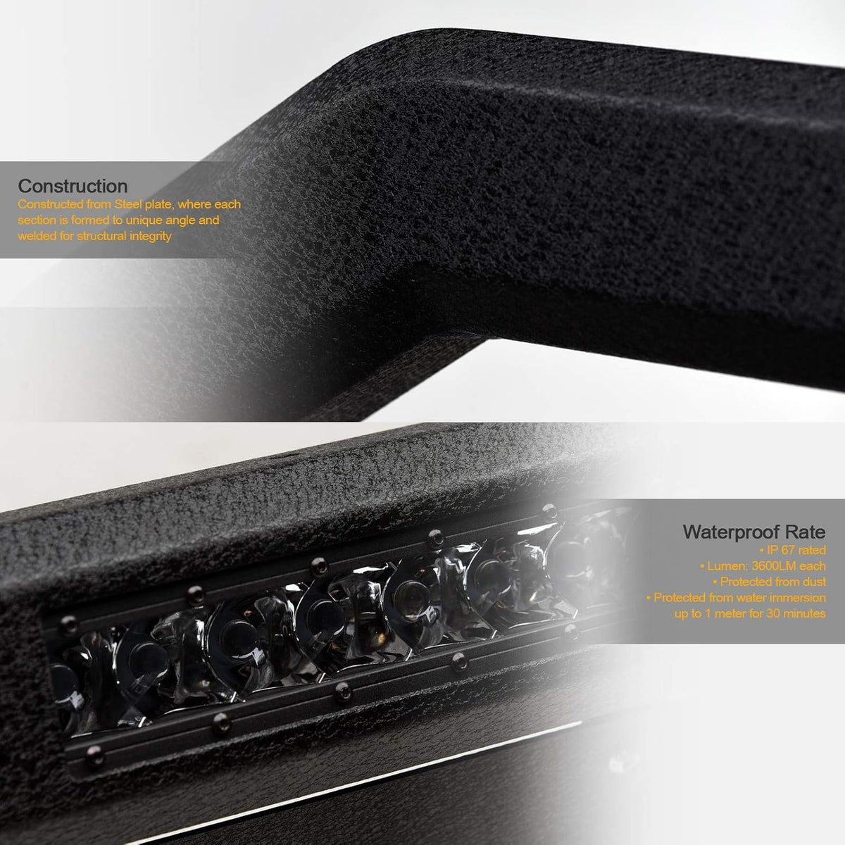 Textured Black Aluminum LED Bull Bar L944996