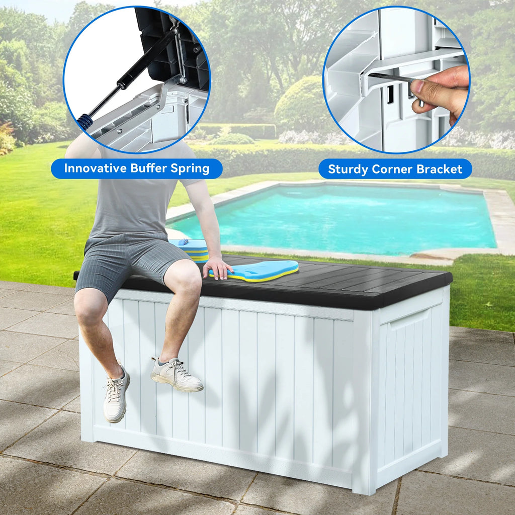 230 Gallon Weatherproof Resin Outdoor Storage Deck Box K164