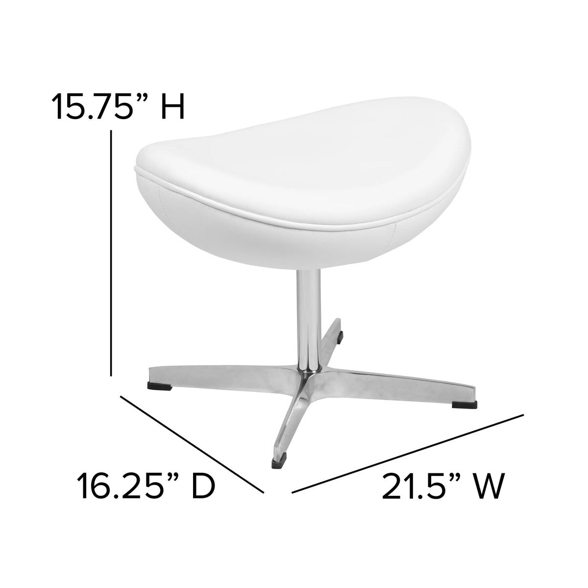 White LeatherSoft Saddle Wing Ottoman Q163866