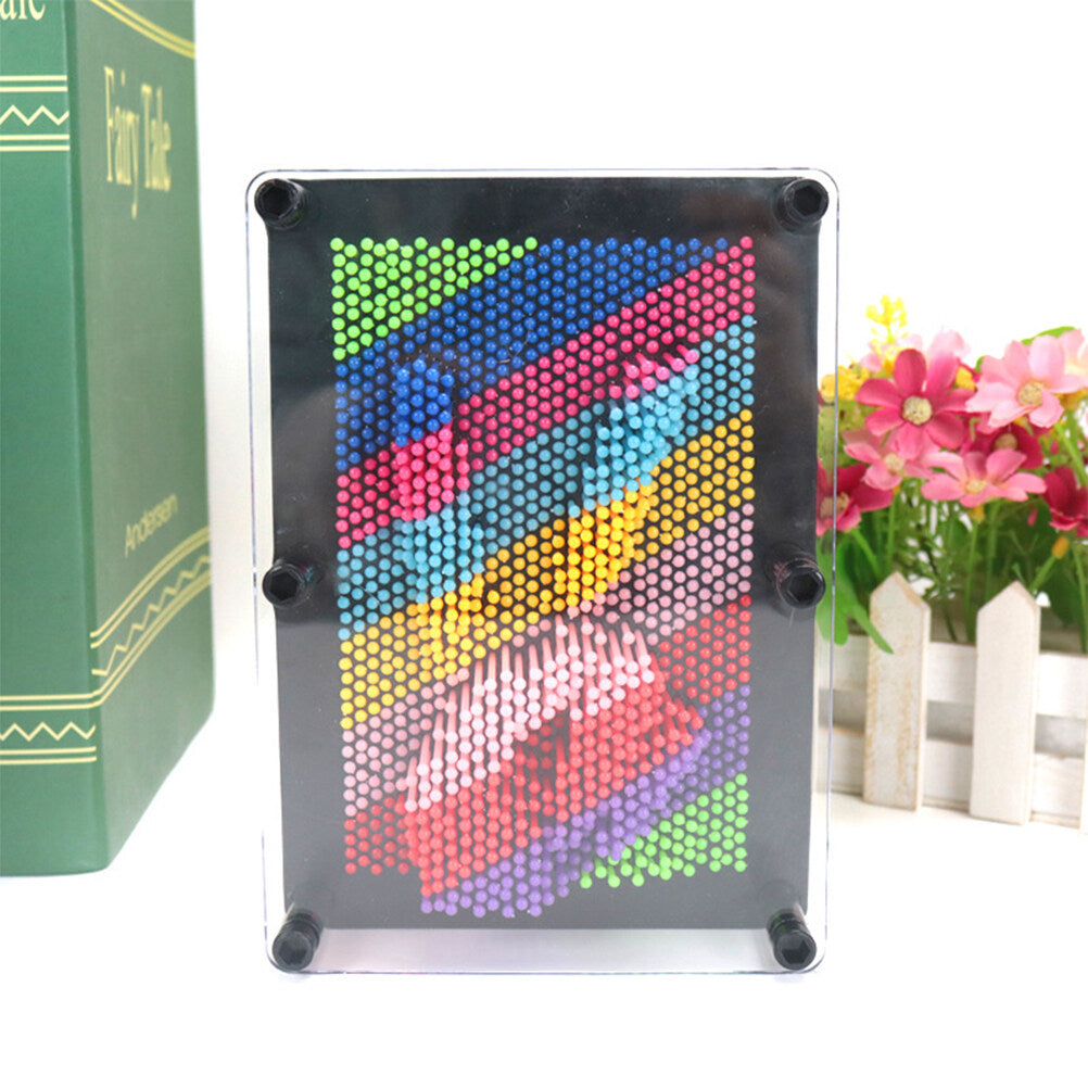 Plastic 3D Pin Art Kids Educational Toys Square Handprint Size Small(Colorful) X1227