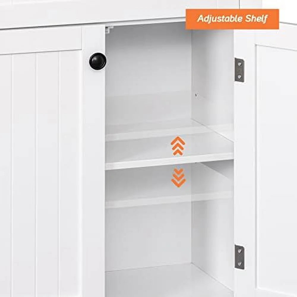White & Oak Wooden Free Standing Cabinet with Sliding Drawer H1425