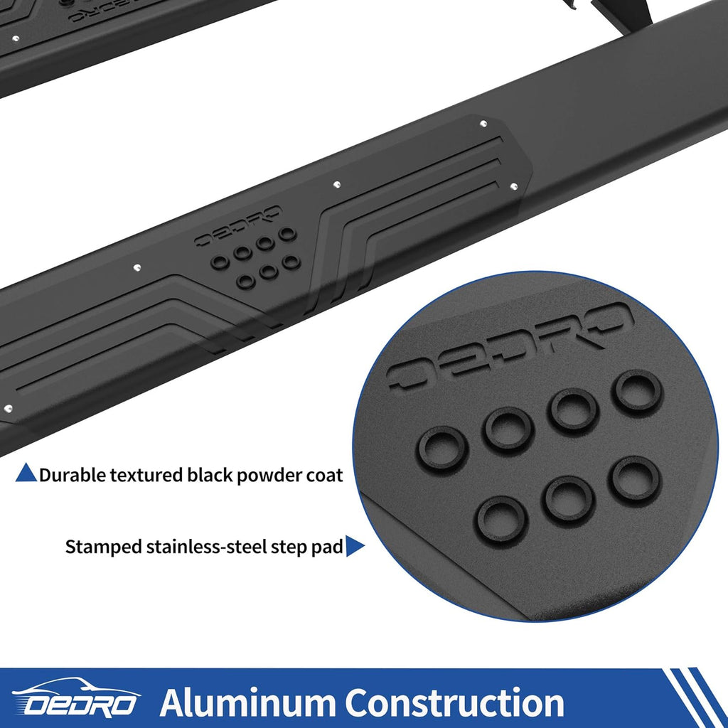 Black Textured Aluminum Side Steps Nerf Bars J85758