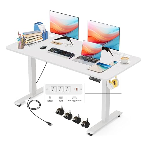 Black Adjustable Electric Standing Desk with Wheels F24611