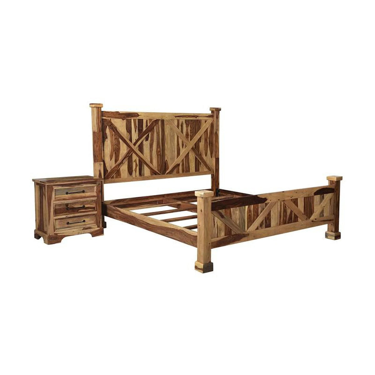 Solid Sheesham Wood King Bed T399