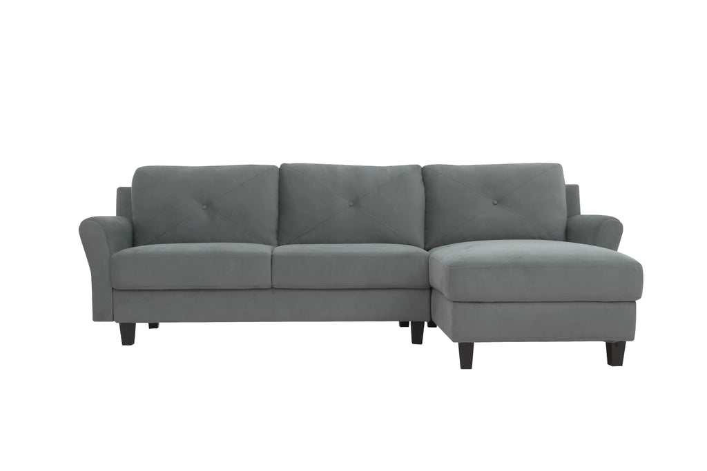 Dark Gray Microfiber Sectional Sofa E420