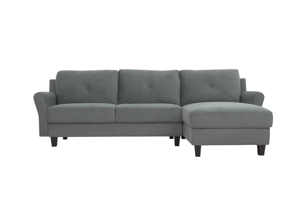 Dark Gray Microfiber Sectional Sofa E420