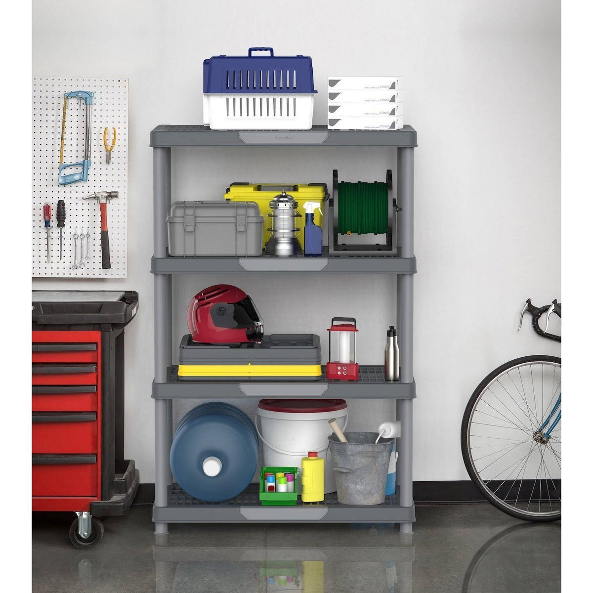 4 Tier Gray Shelving Rack U113
