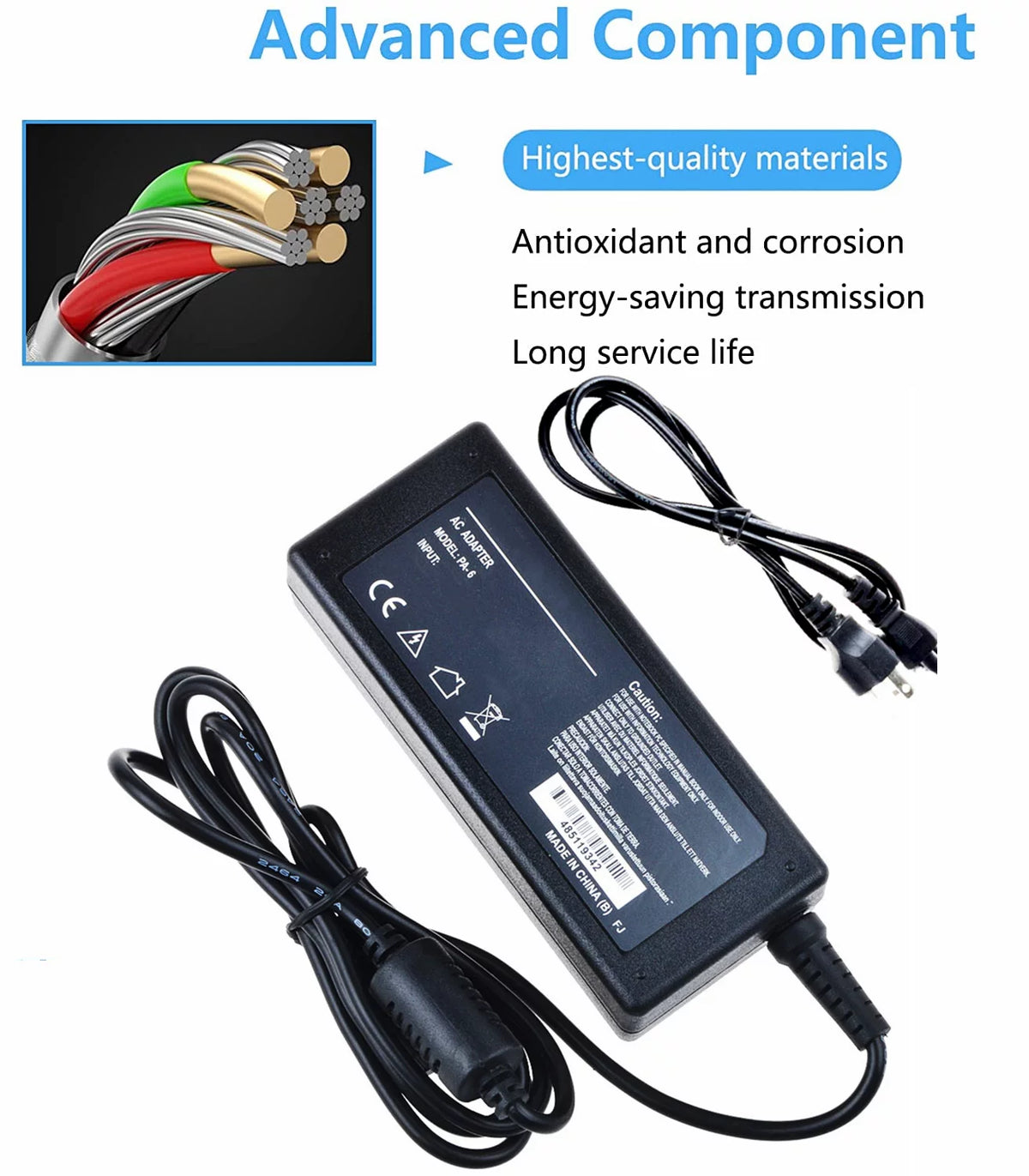 Compatible AC Adapter Replacement DC Power Supply Cord Charger PSU U846