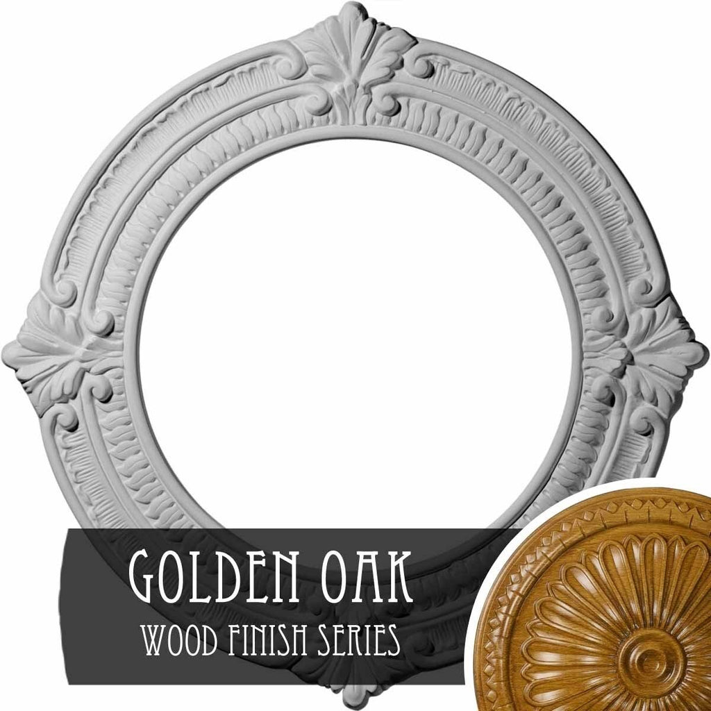 Hand-Painted Golden Oak Ceiling Medallion T5247