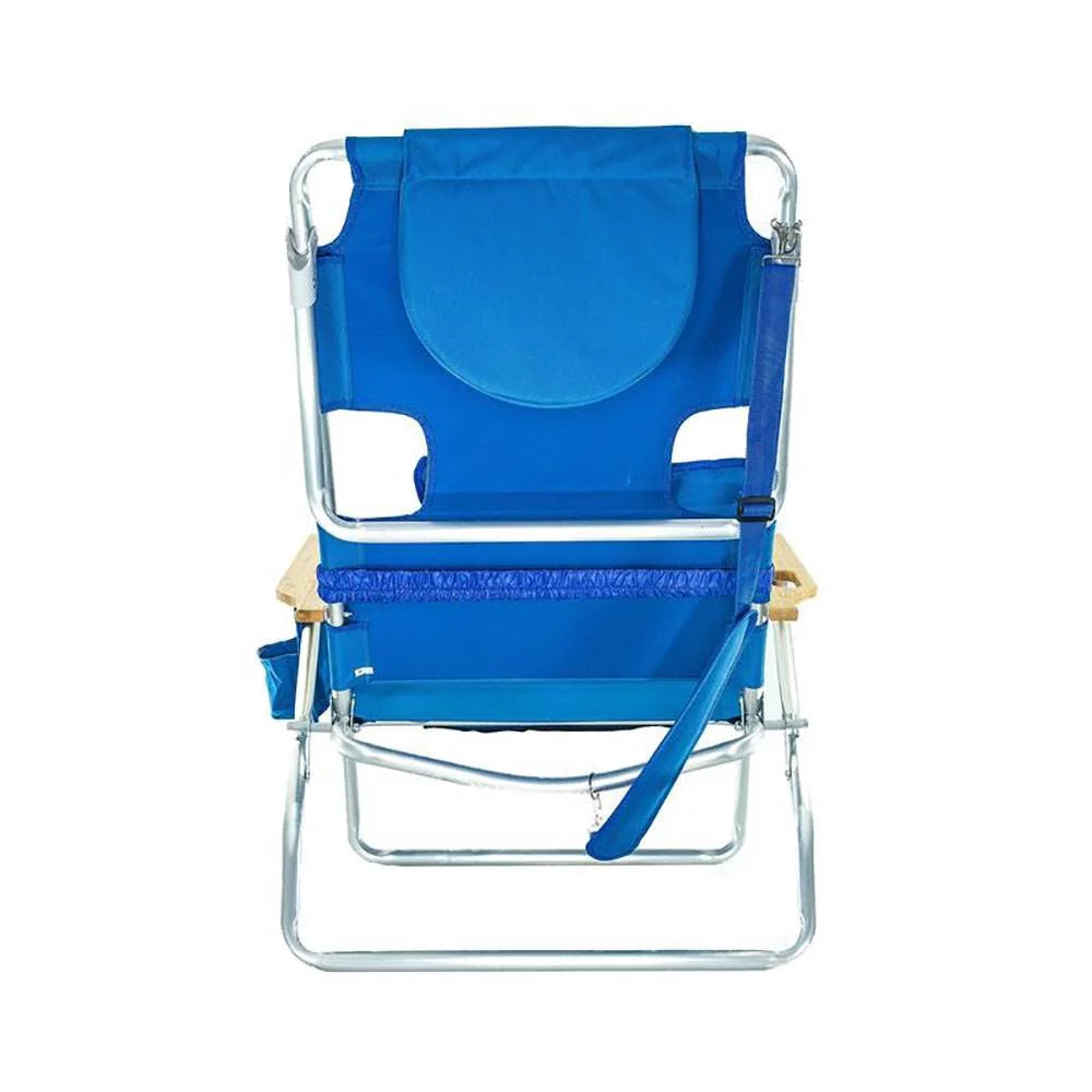 Lightweight Outdoor Beach Lounge Chair with Footrest, Blue V523259