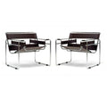 2 Piece Brown Leather Accent Chair Set I770844