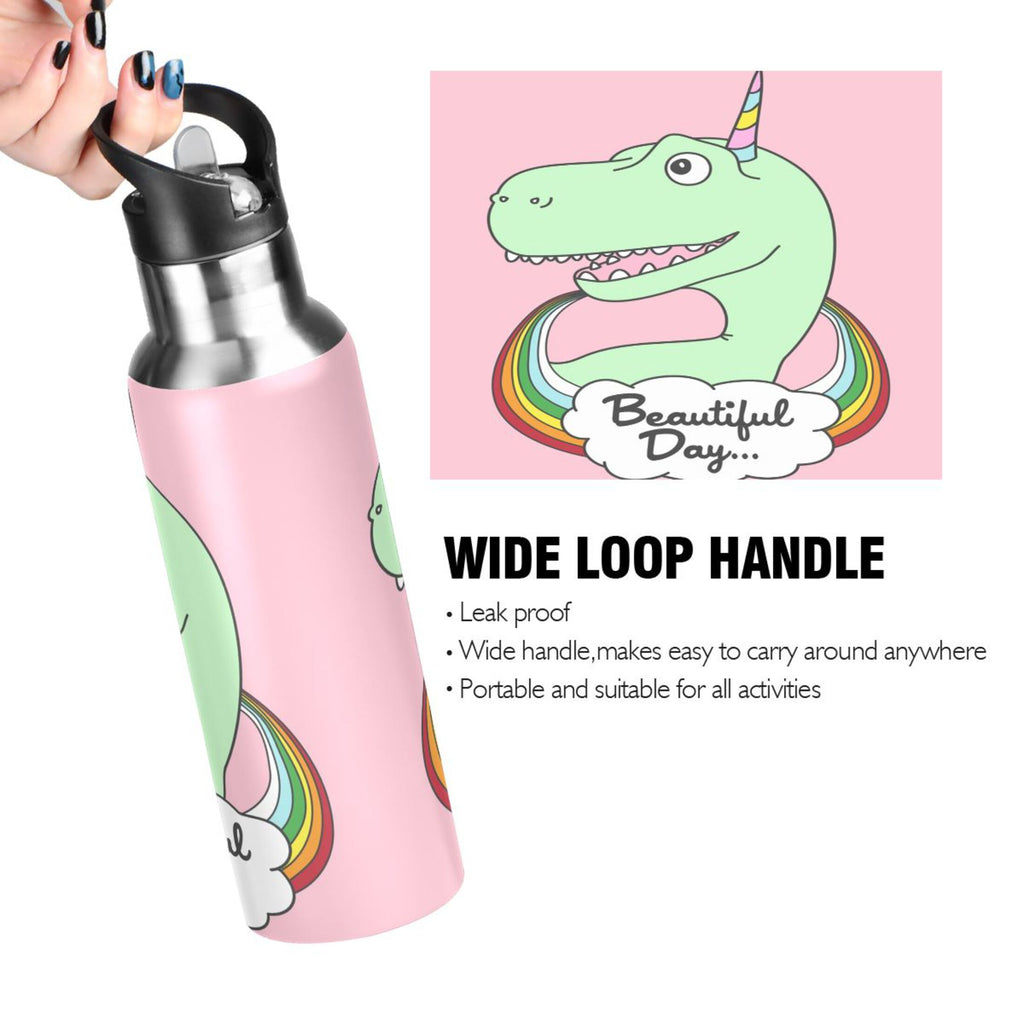 20 OZ Stainless Steel Vacuum Insulated Water Bottle with Straw Lid A17277