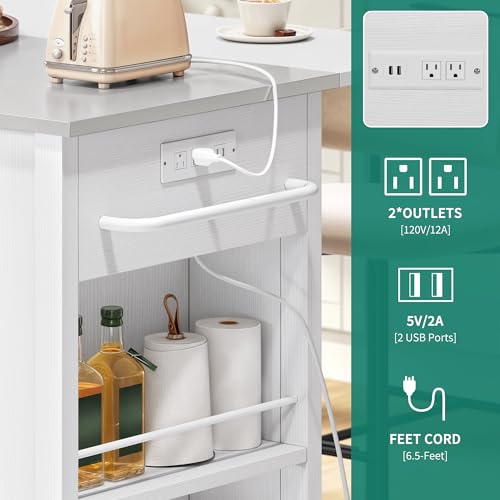 White 47 Inch Kitchen Island with Stainless Steel Top X997866