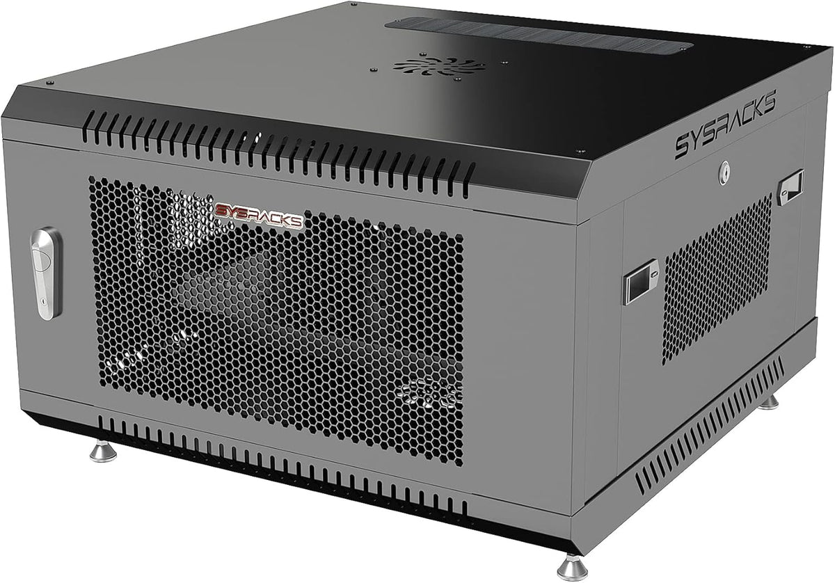 6 U Locking Wall Mount Server Rack Enclosure with Casters and Shelf Z359191
