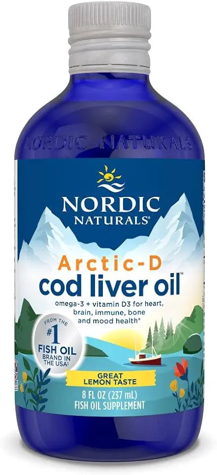 Cod Liver Oil 8 oz 1060 mg Omega-3s 1000 IU Vitamin D3 H33906