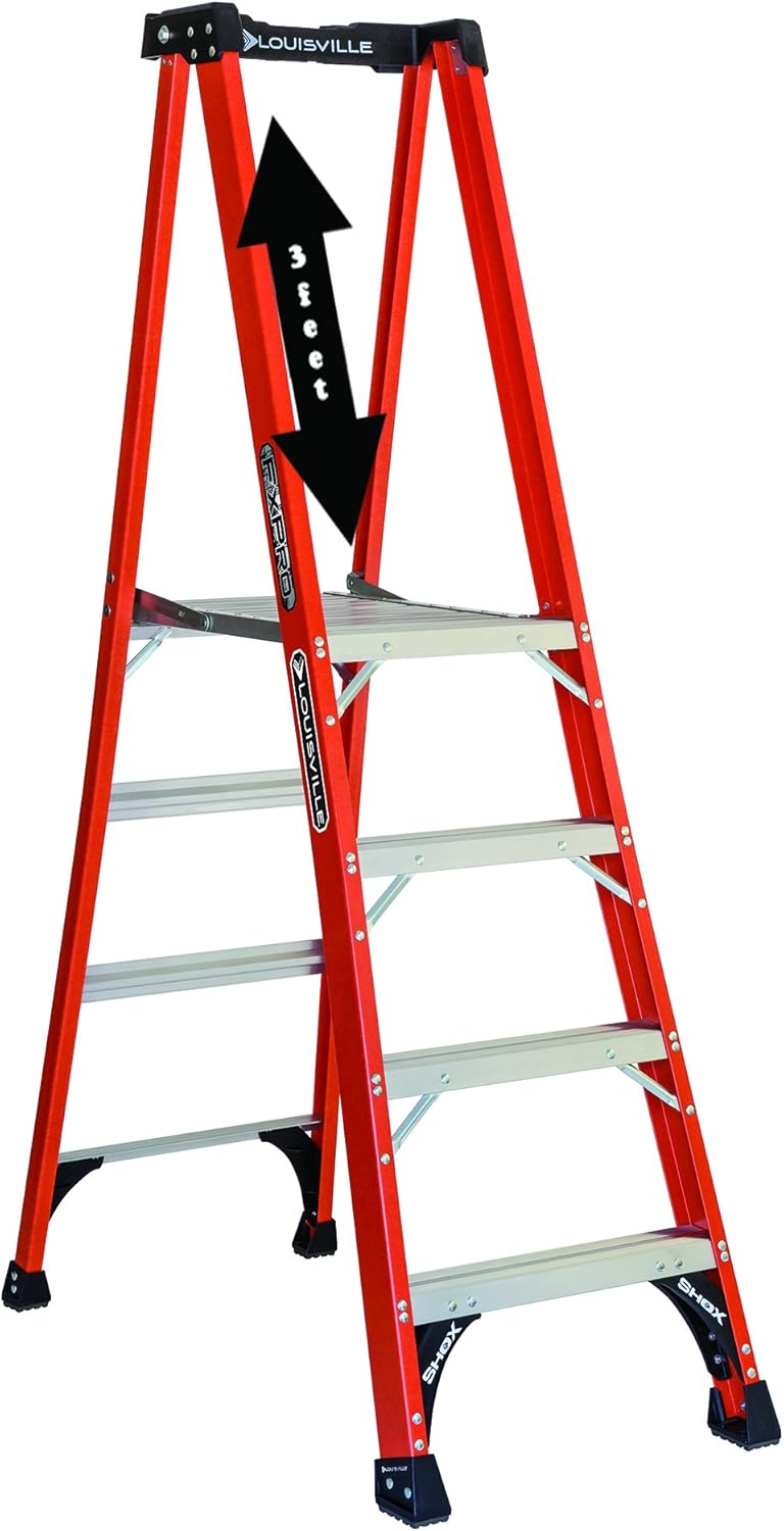 Fiberglass Platform Ladder, 4-Feet, 375-Pound Load Capacity Z82341