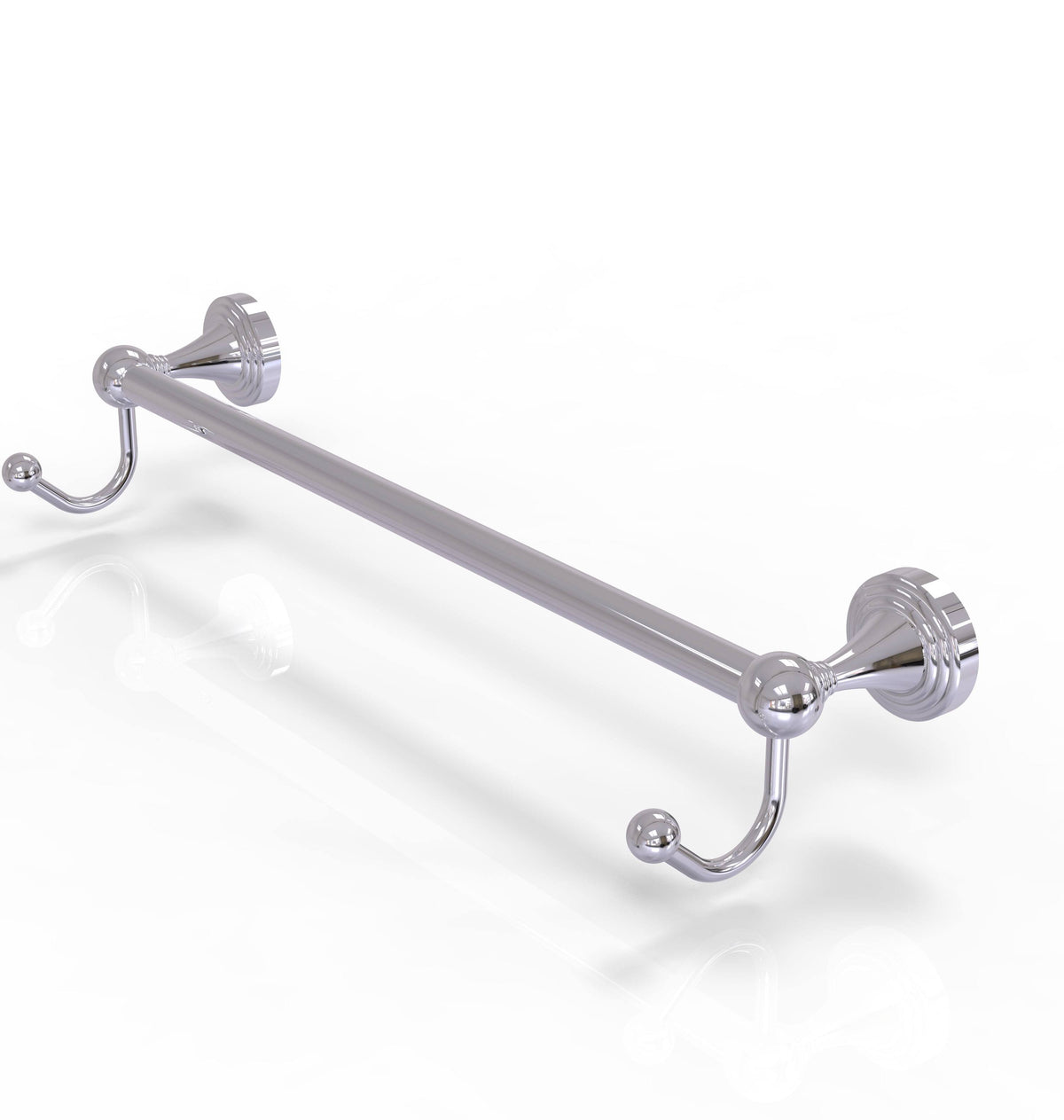 Polished Chrome 30x22 Towel Bar with Integrated Hooks Y797889