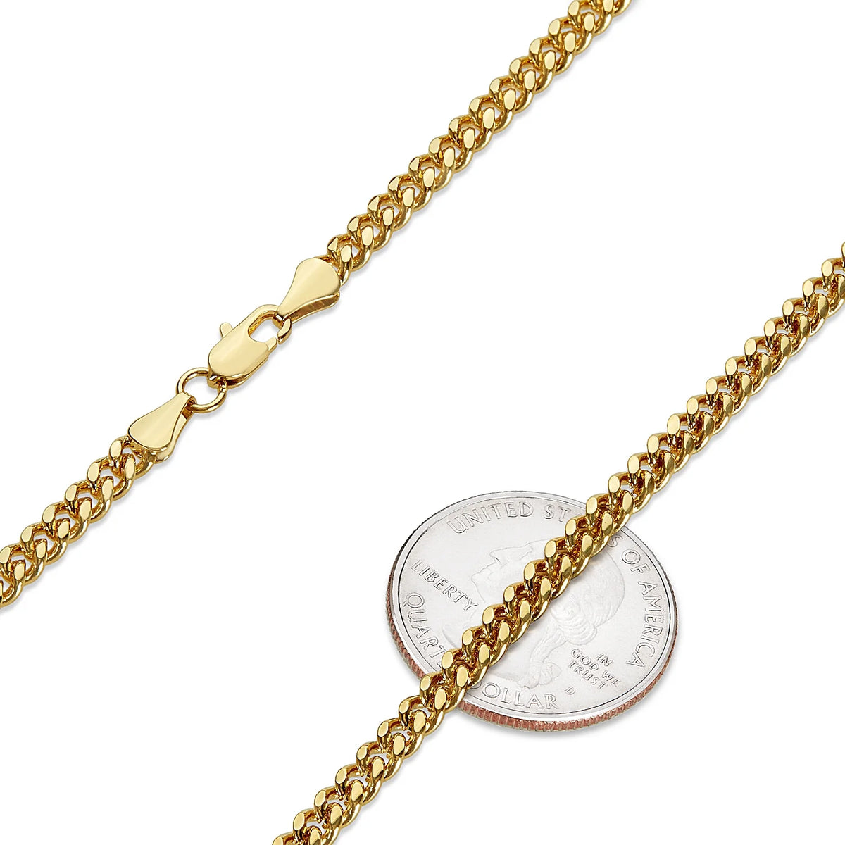 14K Gold Plated Natal Cross Pendant with 30" Curb Chain Necklace Set C2249