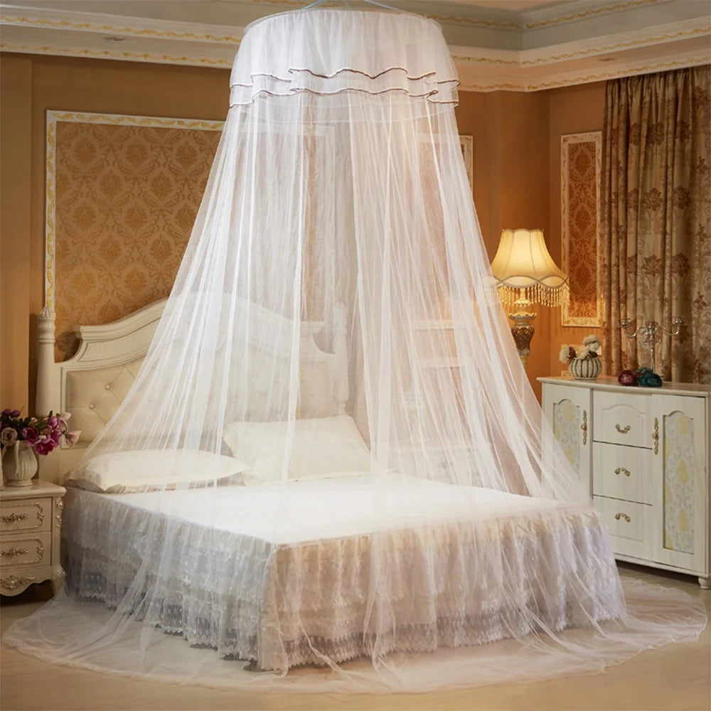 White Lace Bed Canopy L80821