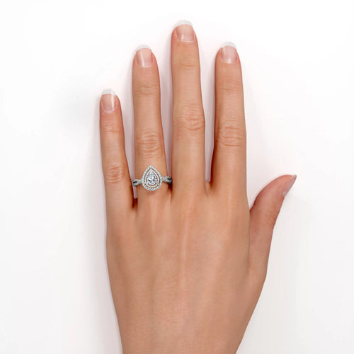 1.75 Carat Pear Shape Moissanite Engagement Ring V29070