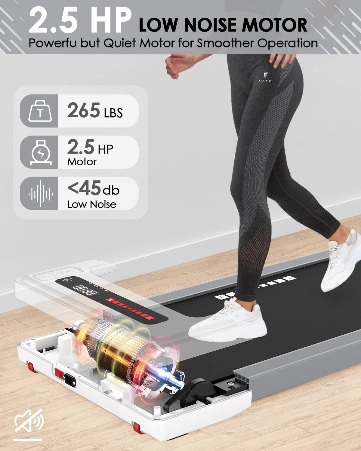 2.5HP Under Desk Electric Treadmill X940452