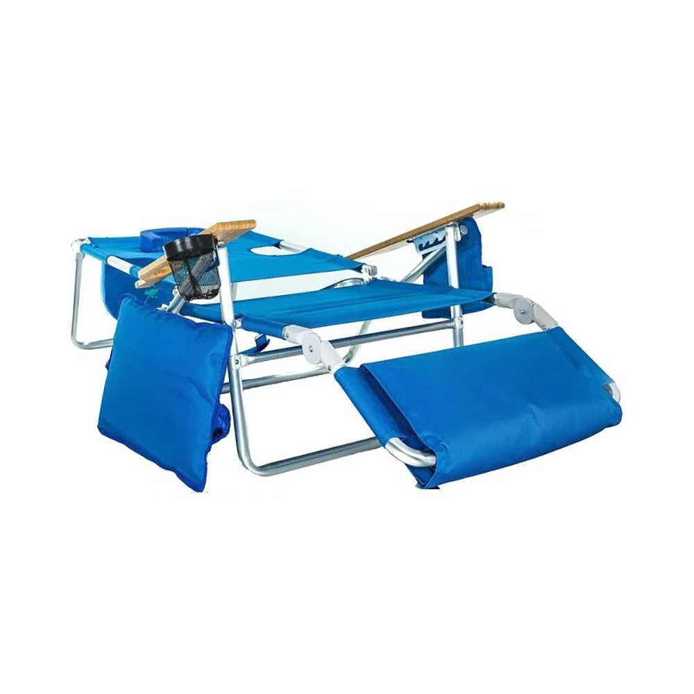 Lightweight Outdoor Beach Lounge Chair with Footrest, Blue V523259