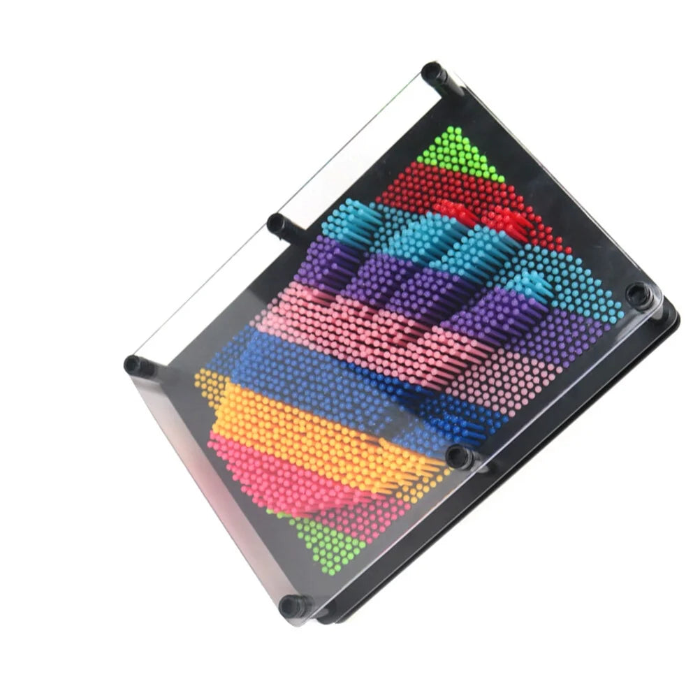 Plastic 3D Pin Art Kids Educational Toys Square Handprint Size Small(Colorful) X1227
